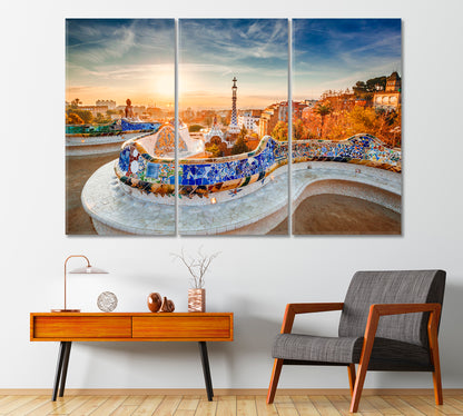 Park Guell Barcelona Canvas Print-Canvas Print-CetArt-1 Panel-24x16 inches-CetArt