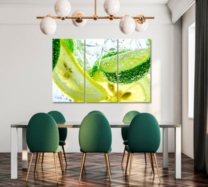 Refreshing Drink with Lemon and Lime Canvas Print-Canvas Print-CetArt-1 Panel-24x16 inches-CetArt