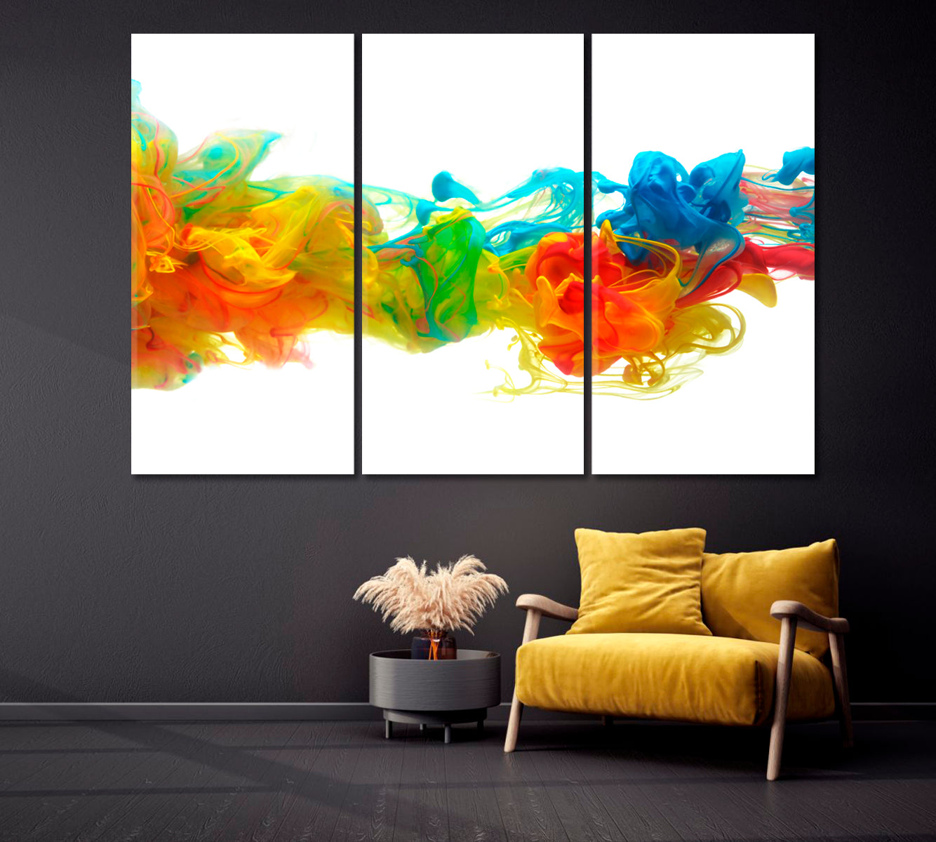 Abstract Colorful Ink Splash Canvas Print-Canvas Print-CetArt-1 Panel-24x16 inches-CetArt