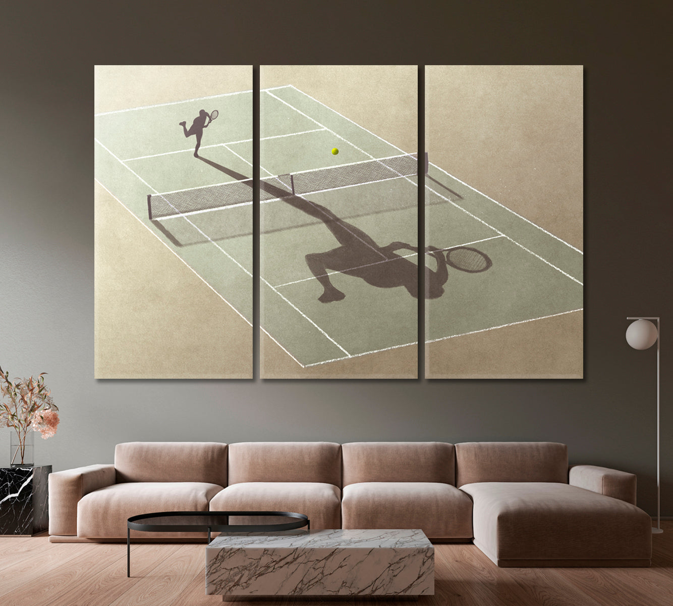Tennis Player's Shadow Canvas Print-Canvas Print-CetArt-1 Panel-24x16 inches-CetArt