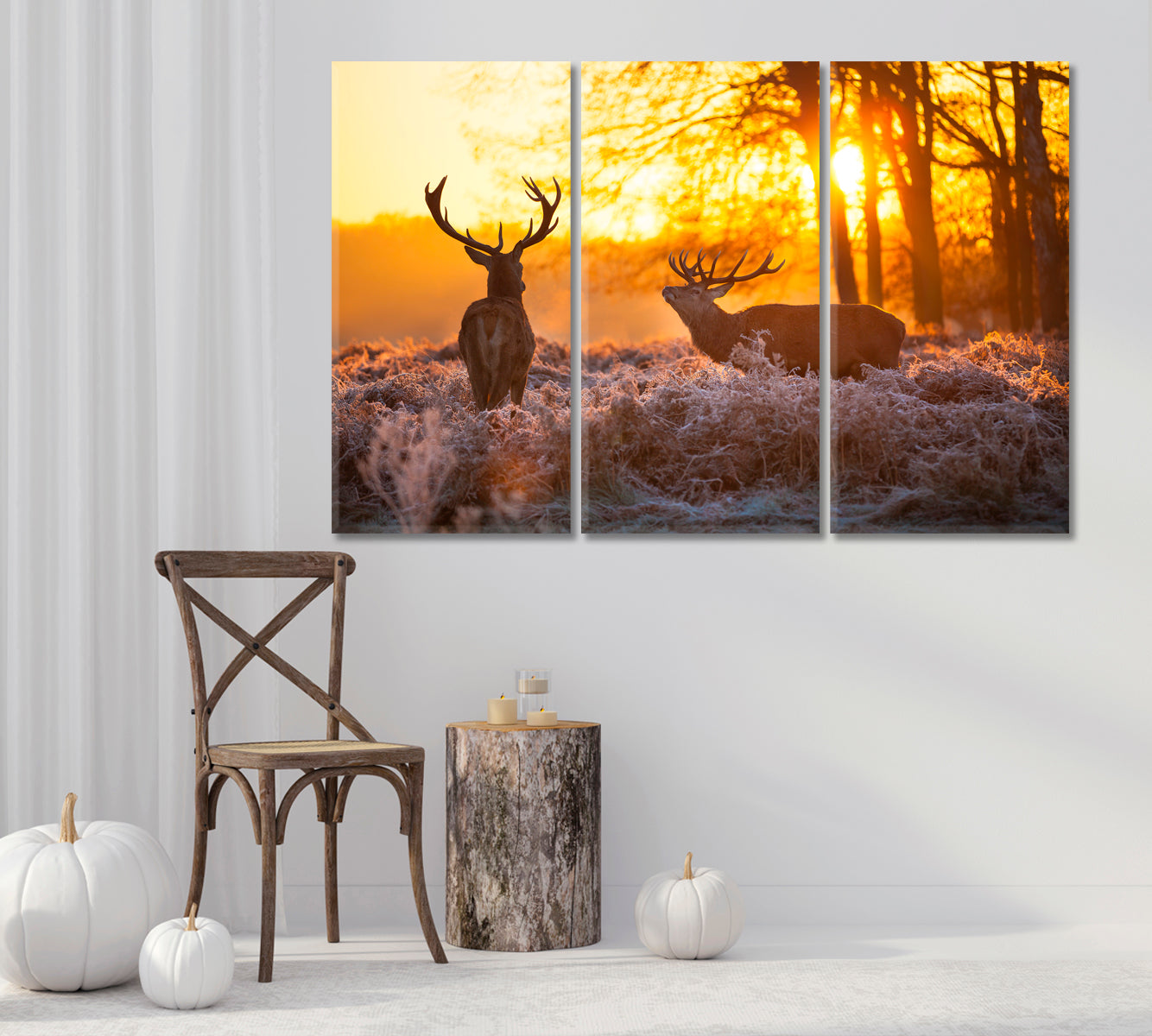 Red Deer in Forest Canvas Print-Canvas Print-CetArt-1 Panel-24x16 inches-CetArt