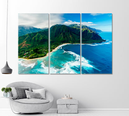Napali Coast State Wilderness Park Hawaii Canvas Print-Canvas Print-CetArt-1 Panel-24x16 inches-CetArt