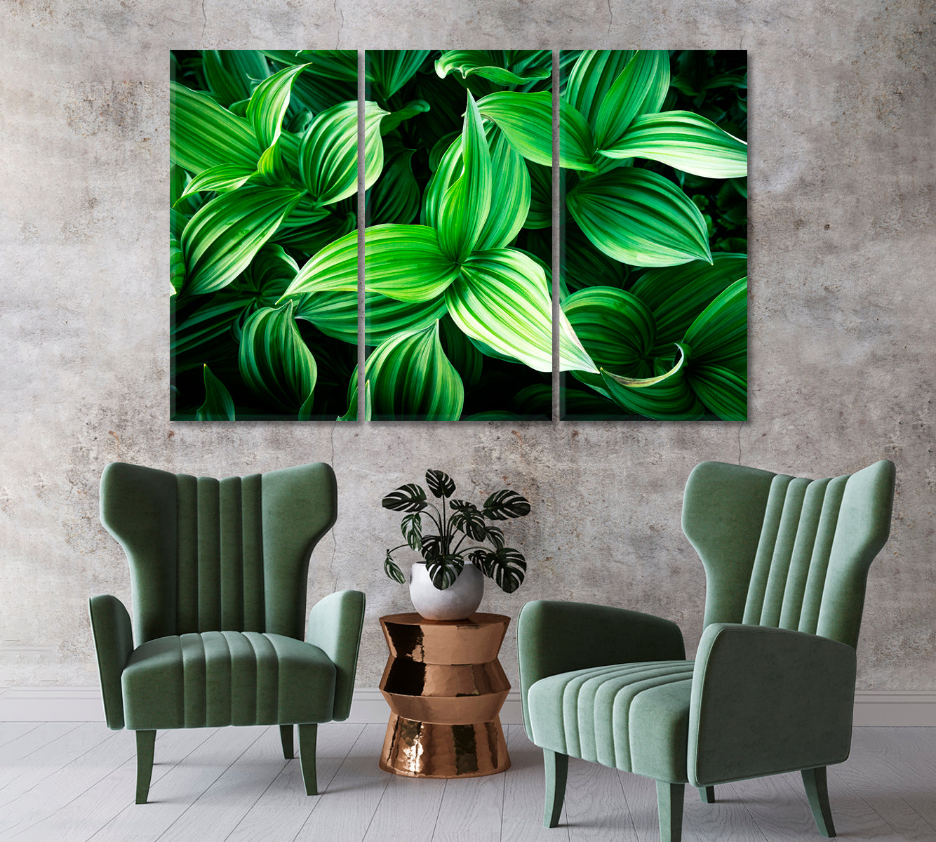 Leaves of Green Plants Canvas Print-Canvas Print-CetArt-1 Panel-24x16 inches-CetArt