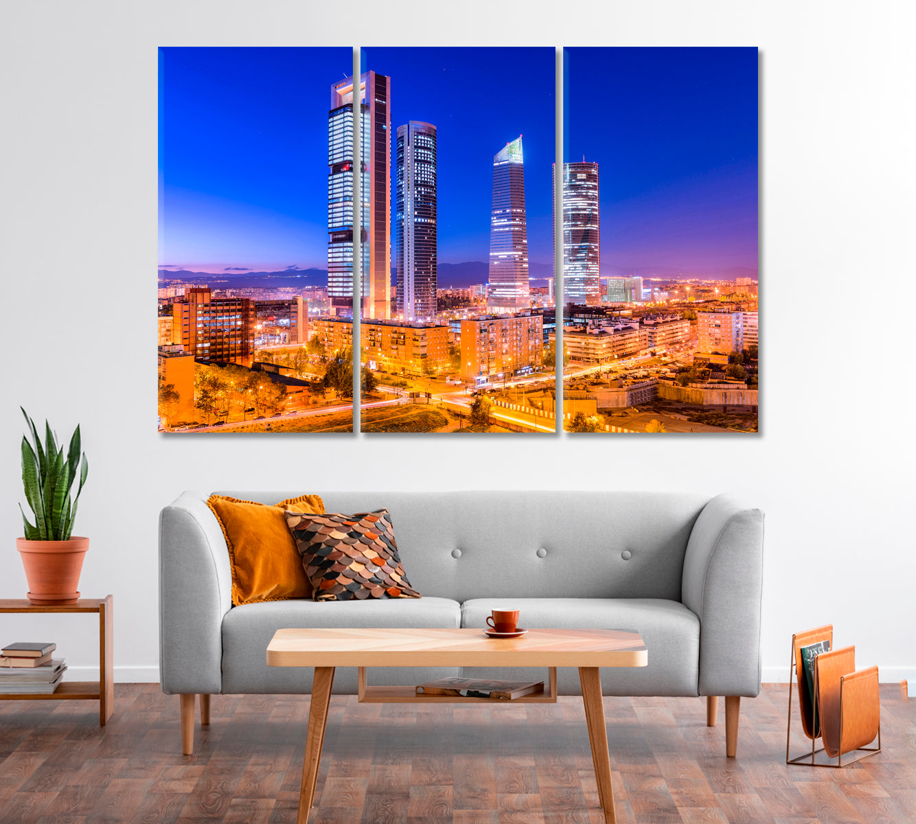 Madrid Financial District at Dusk Spain Canvas Print-Canvas Print-CetArt-1 Panel-24x16 inches-CetArt