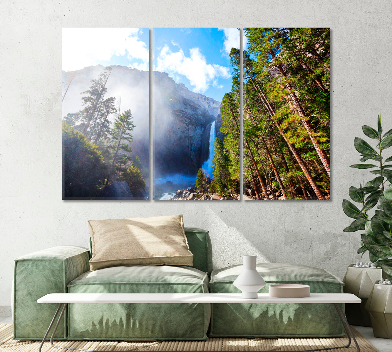 Waterfalls in Yosemite National Park California Canvas Print-Canvas Print-CetArt-1 Panel-24x16 inches-CetArt