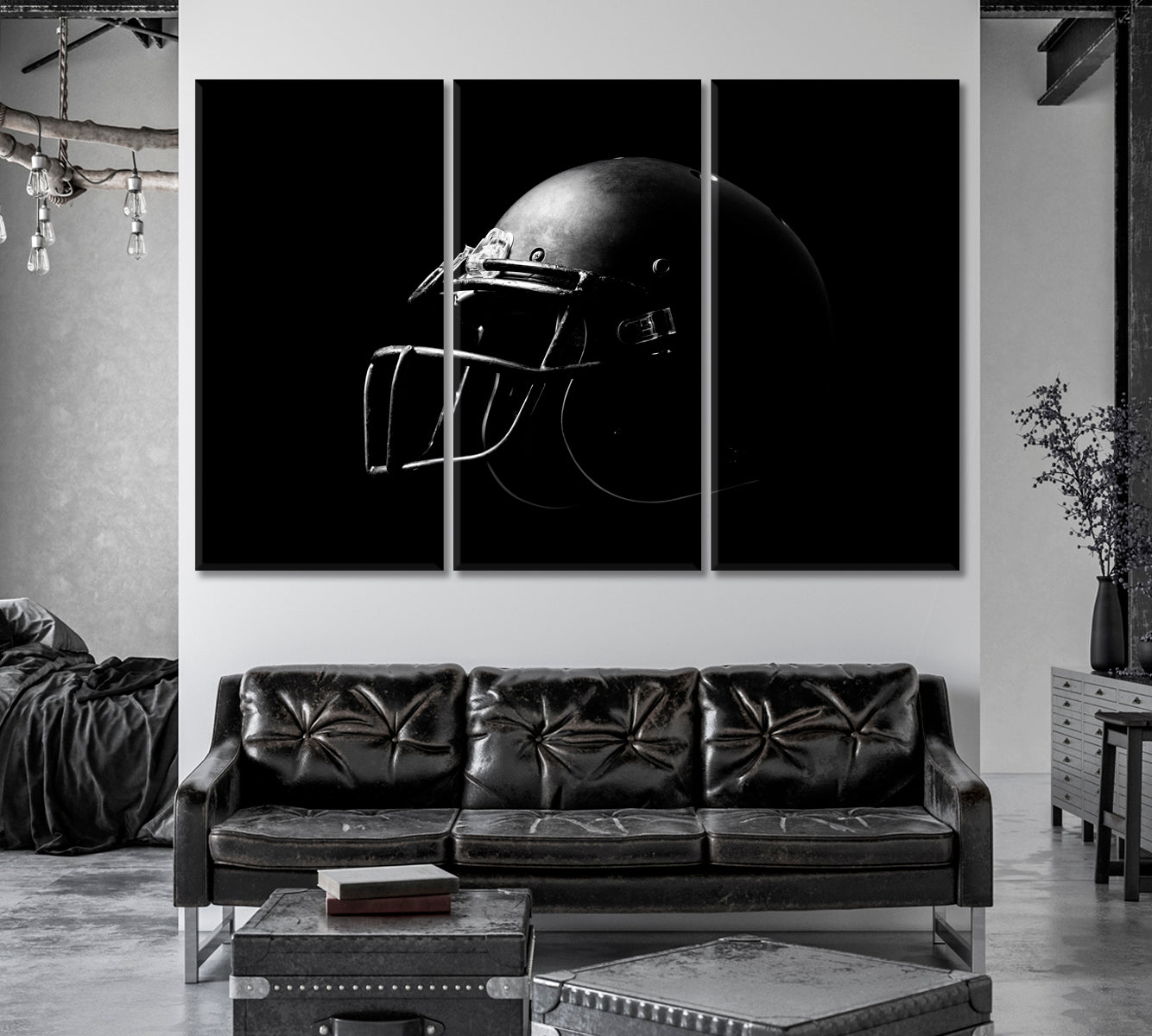 American Football Helmet Canvas Print-Canvas Print-CetArt-1 Panel-24x16 inches-CetArt