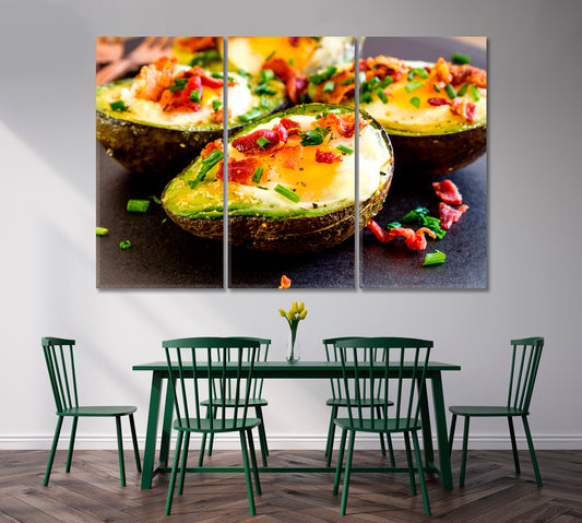 Baked Avocado with Eggs Canvas Print-Canvas Print-CetArt-1 Panel-24x16 inches-CetArt