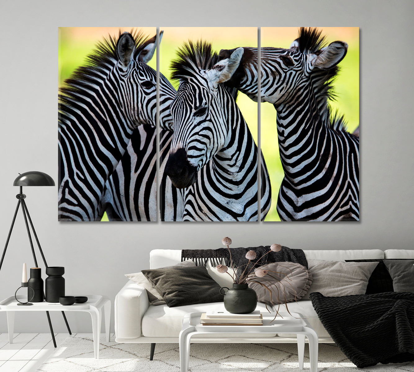 Wild Zebras of Africa Canvas Print-Canvas Print-CetArt-1 Panel-24x16 inches-CetArt