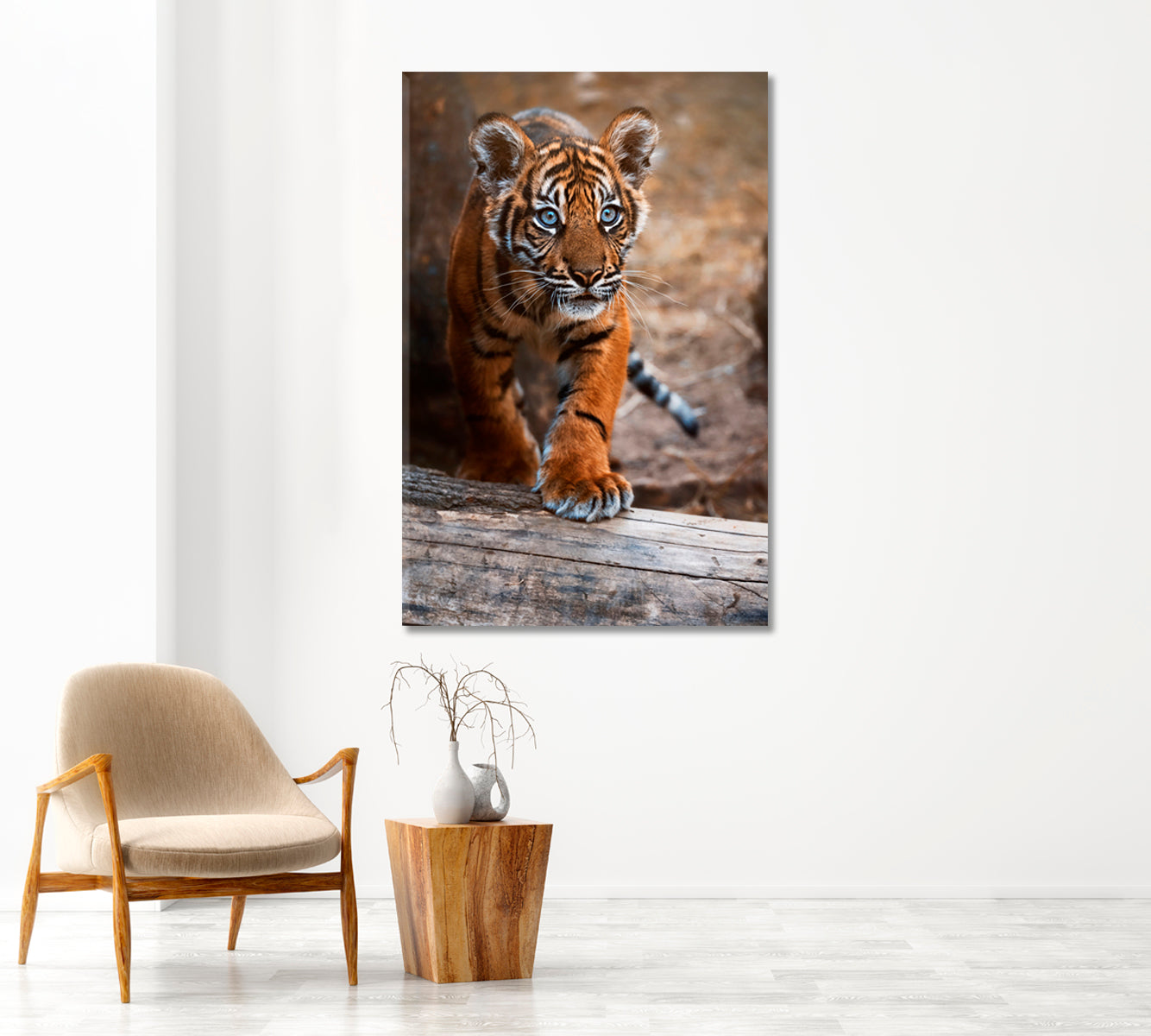 Sumatran Tiger Cub Canvas Print-Canvas Print-CetArt-1 panel-16x24 inches-CetArt