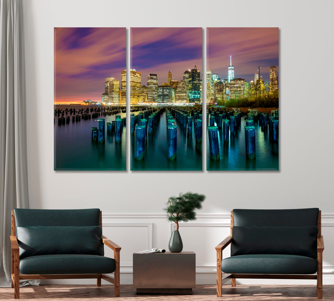 Big City Lights Manhattan Canvas Print-Canvas Print-CetArt-1 Panel-24x16 inches-CetArt