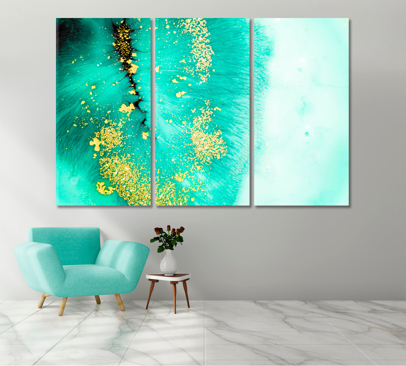 Abstract Turquoise Agate Canvas Print-Canvas Print-CetArt-1 Panel-24x16 inches-CetArt