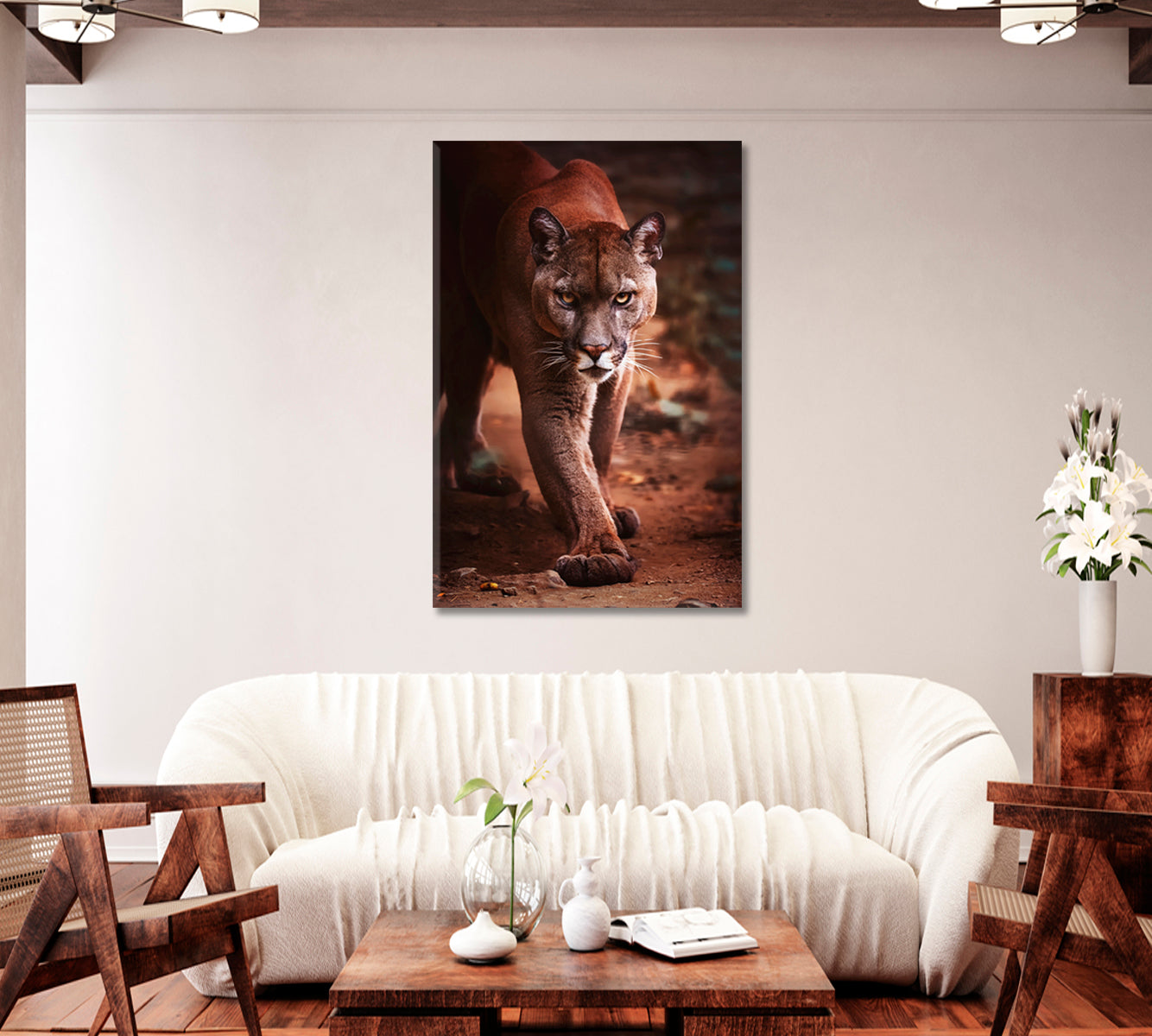 American Puma Canvas Print-Canvas Print-CetArt-1 panel-16x24 inches-CetArt