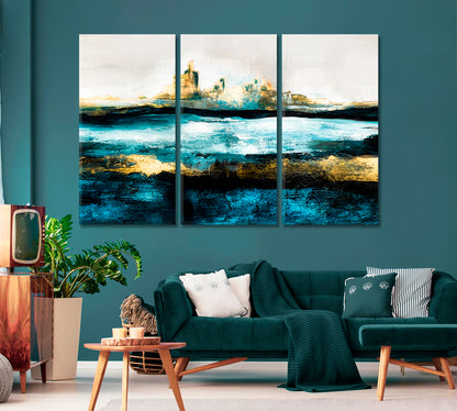 Abstract Contemporary Art Blue Sea Canvas Print-Canvas Print-CetArt-1 Panel-24x16 inches-CetArt