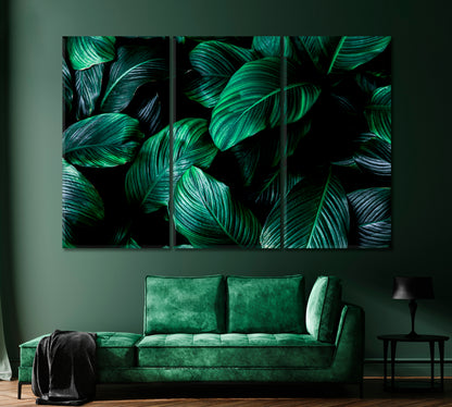 Big Green Tropical Leaf Canvas Print-Canvas Print-CetArt-1 Panel-24x16 inches-CetArt