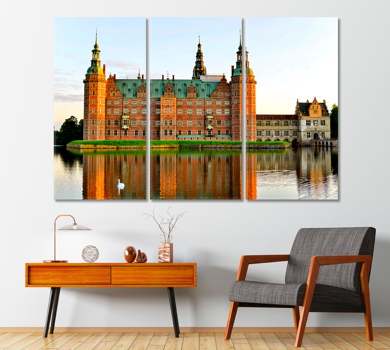 Frederiksborg Castle Denmark Canvas Print-Canvas Print-CetArt-1 Panel-24x16 inches-CetArt