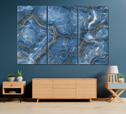 Blue Onyx Marble Canvas Print-Canvas Print-CetArt-1 Panel-24x16 inches-CetArt