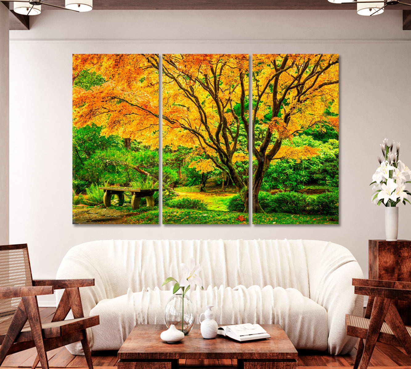 Japanese Maple Tree Washington Park Arboretum Botanical Garden Canvas Print-Canvas Print-CetArt-1 Panel-24x16 inches-CetArt