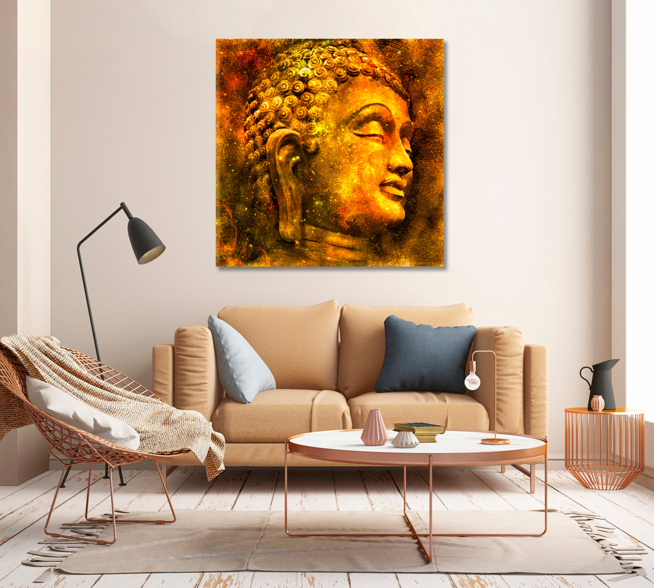 Head of Buddha Canvas Print-Canvas Print-CetArt-1 panel-12x12 inches-CetArt