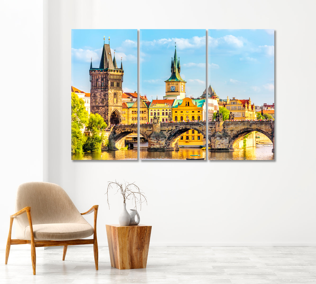 Charles Bridge and Old Town Bridge Prague Canvas Print-Canvas Print-CetArt-1 Panel-24x16 inches-CetArt