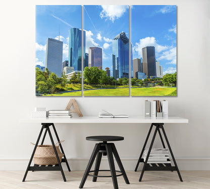 Texas Skyscrapers under the Blue Sky Canvas Print-Canvas Print-CetArt-1 Panel-24x16 inches-CetArt