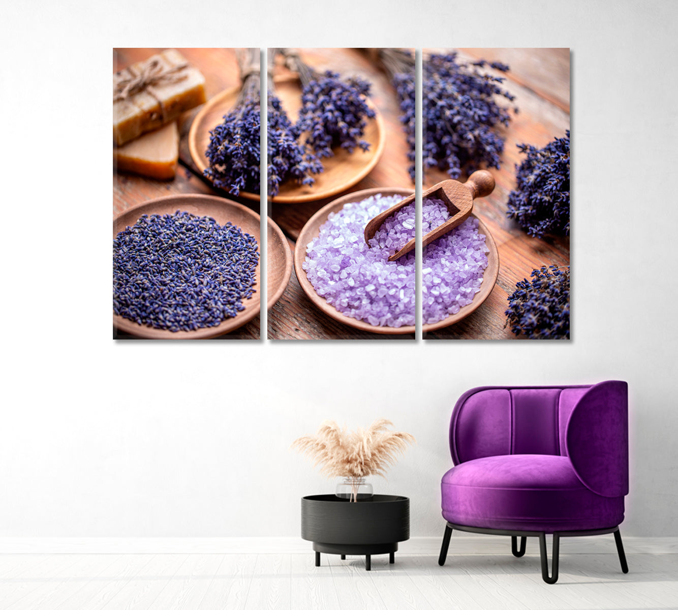 Lavender Flowers and Bathing Salt Canvas Print-Canvas Print-CetArt-1 Panel-24x16 inches-CetArt