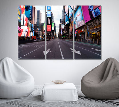 Time Square New York Canvas Print-Canvas Print-CetArt-3 Panels-36x24 inches-CetArt