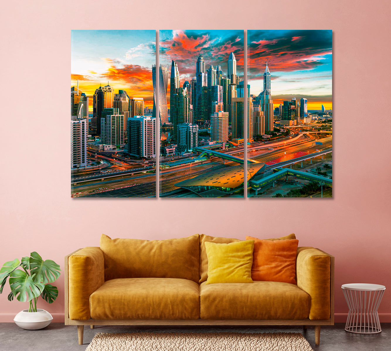 Dubai Marina Cityscape United Arab Emirates Canvas Print-Canvas Print-CetArt-1 Panel-24x16 inches-CetArt