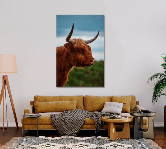 Highland Cow Portrait Canvas Print-Canvas Print-CetArt-1 panel-16x24 inches-CetArt