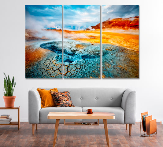 Geothermal Zone Hverir Iceland Canvas Print-Canvas Print-CetArt-1 Panel-24x16 inches-CetArt