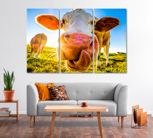Cute Cow Canvas Print-Canvas Print-CetArt-1 Panel-24x16 inches-CetArt