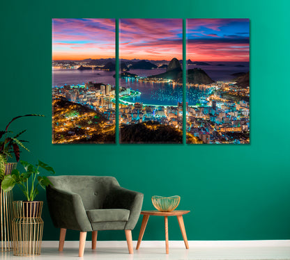 Sunset in Rio de Janeiro Brazil Canvas Print-Canvas Print-CetArt-1 Panel-24x16 inches-CetArt