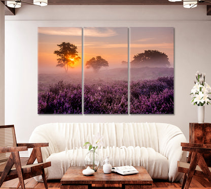 Blooming Heather Field Canvas Print-Canvas Print-CetArt-1 Panel-24x16 inches-CetArt