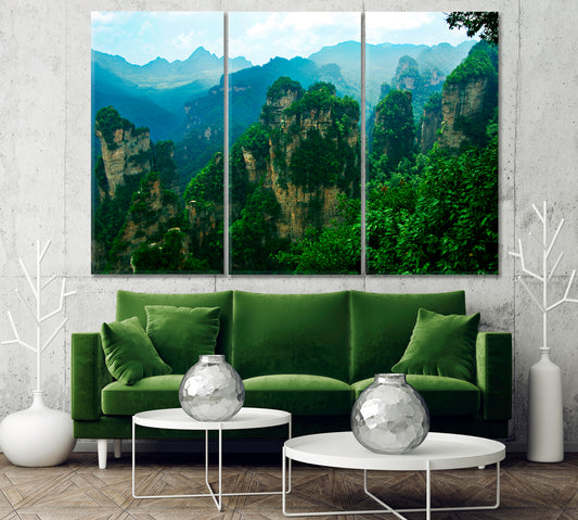 Natural Scenery of Zhangjiajie National Park Hunan China Canvas Print-Canvas Print-CetArt-1 Panel-24x16 inches-CetArt