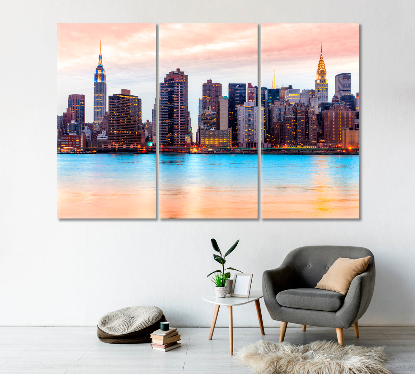 Manhattan Skyline NY USA Canvas Print-Canvas Print-CetArt-1 Panel-24x16 inches-CetArt