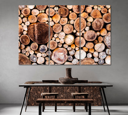 Stunningly Laid Out Cut Logs Canvas Print-Canvas Print-CetArt-1 Panel-24x16 inches-CetArt