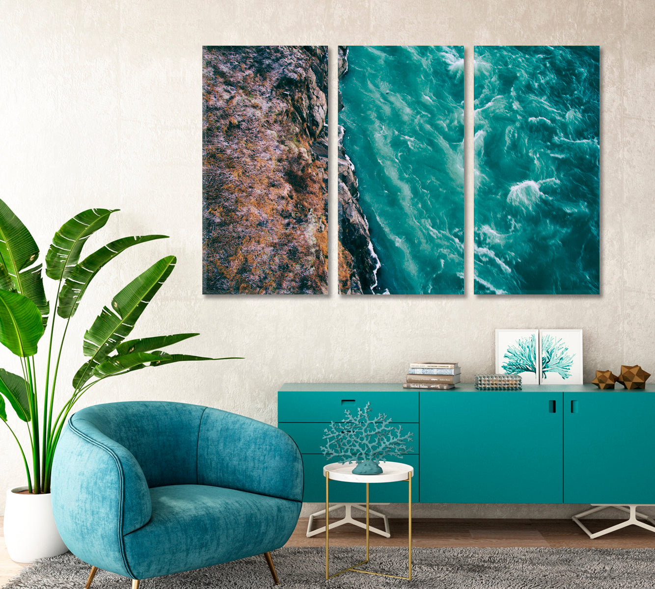 Iceland's Turquoise River Canvas Print-Canvas Print-CetArt-3 Panels-36x24 inches-CetArt