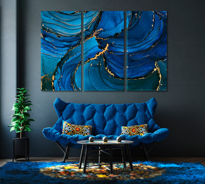 Natural Luxury Abstract Stormy Waves Canvas Print-Canvas Print-CetArt-3 Panels-36x24 inches-CetArt