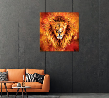 Abstract Lion Canvas Print-Canvas Print-CetArt-1 panel-12x12 inches-CetArt