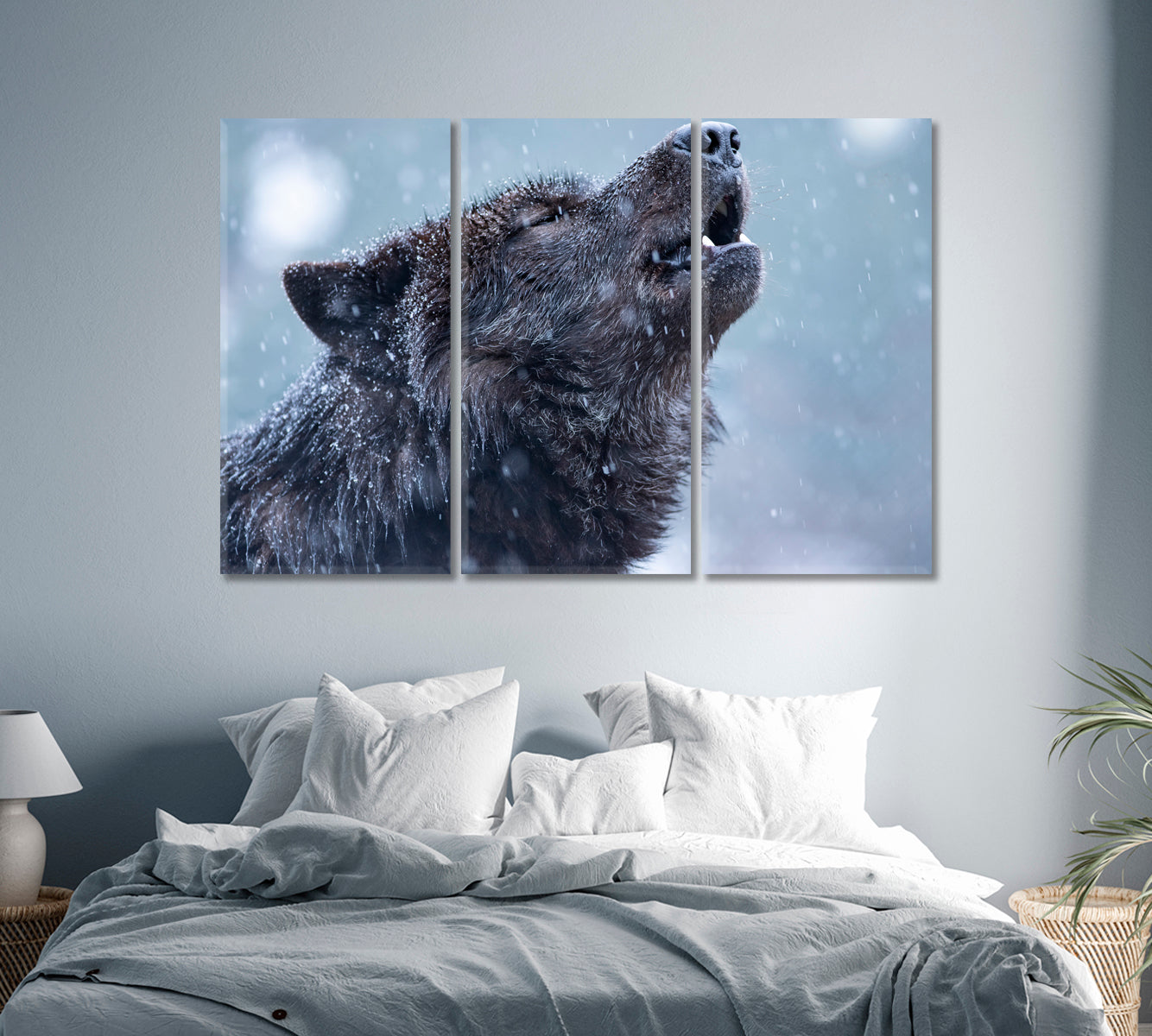 Howling Wolf Canvas Print-Canvas Print-CetArt-1 Panel-24x16 inches-CetArt