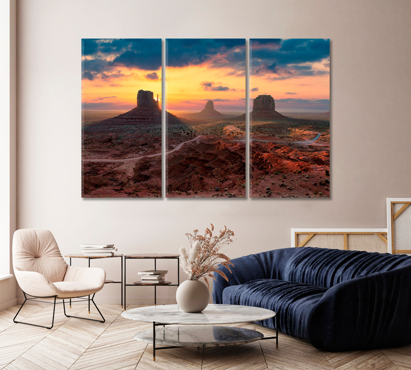 Monument Valley at Sunrise Arizona Utah USA Canvas Print-Canvas Print-CetArt-1 Panel-24x16 inches-CetArt