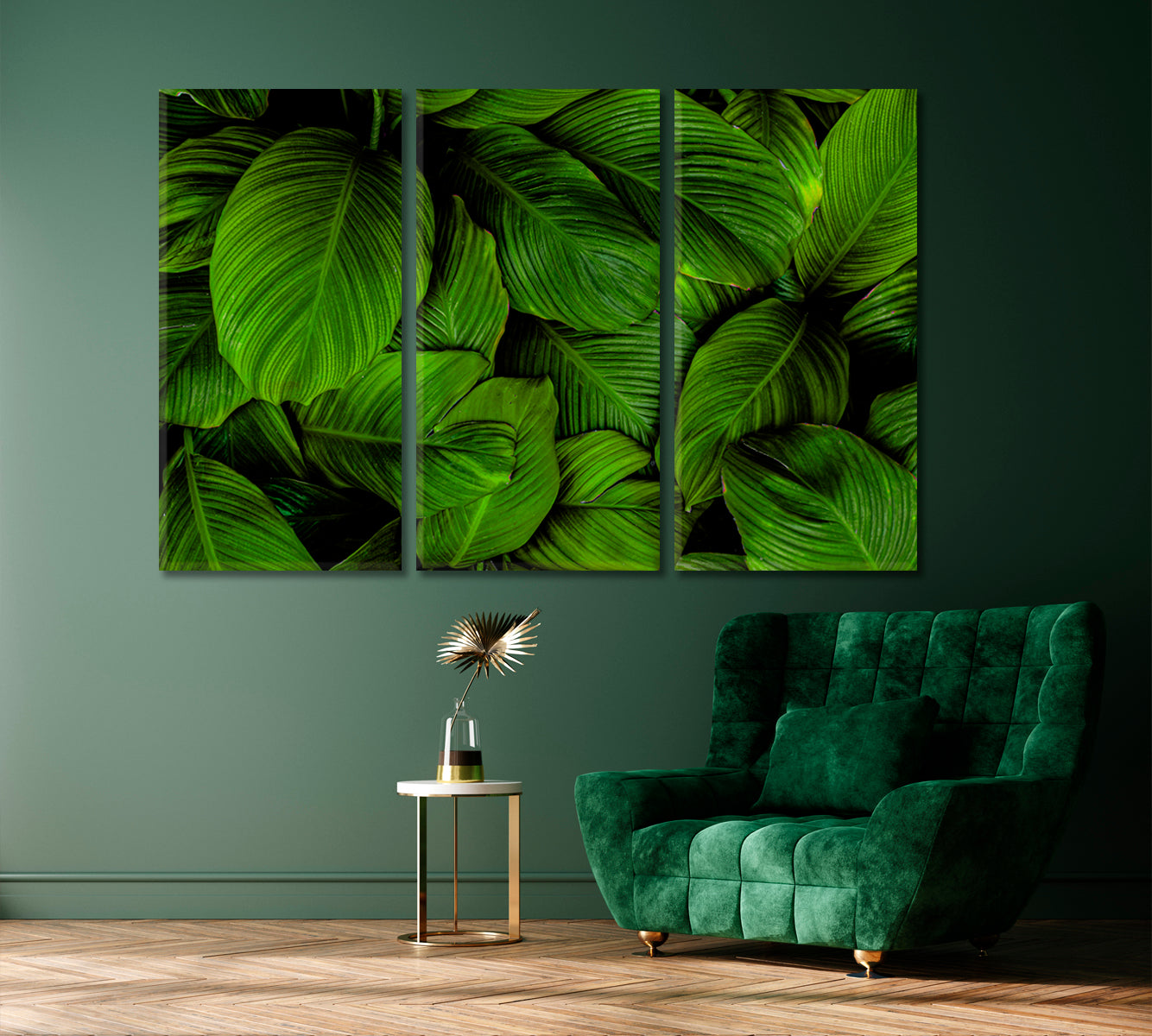 Green Tropical Leaf Canvas Print-Canvas Print-CetArt-1 Panel-24x16 inches-CetArt