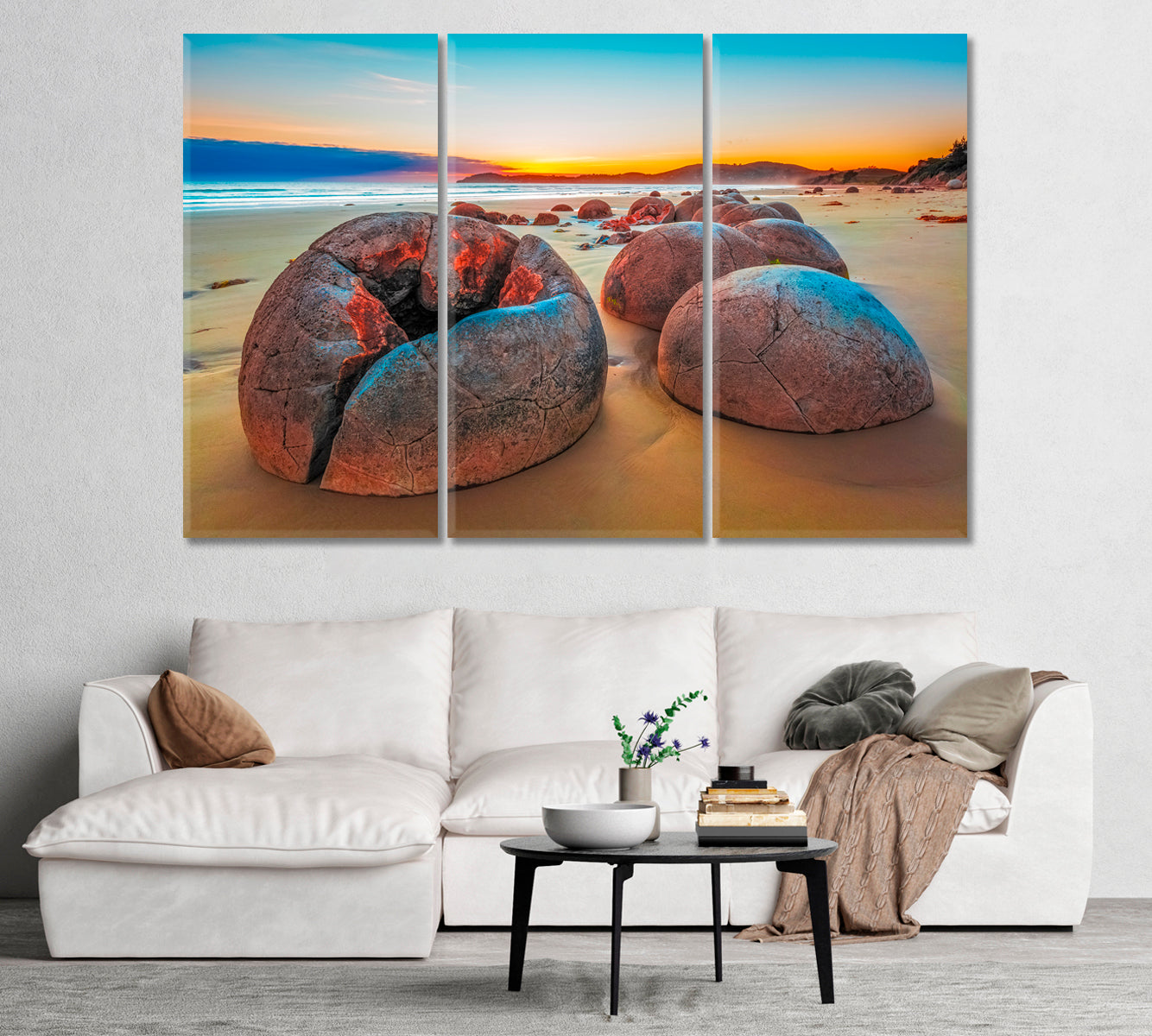 Moeraki Boulders at Koekohe Beach New Zealand Canvas Print-Canvas Print-CetArt-1 Panel-24x16 inches-CetArt