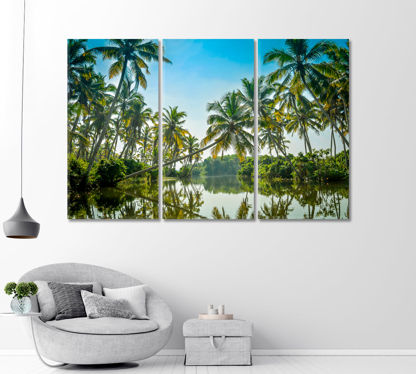 Kerala Poovar Island with Palm Trees Canvas Print-Canvas Print-CetArt-1 Panel-24x16 inches-CetArt