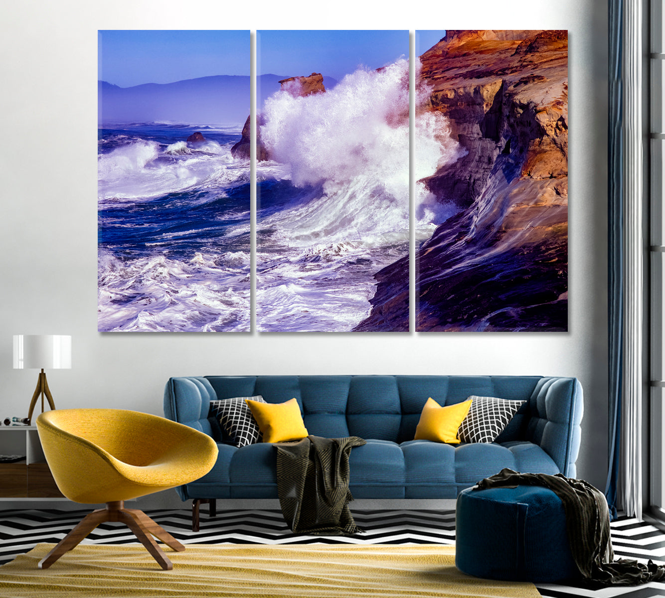 Huge Wave Crashes Canvas Print-Canvas Print-CetArt-1 Panel-24x16 inches-CetArt