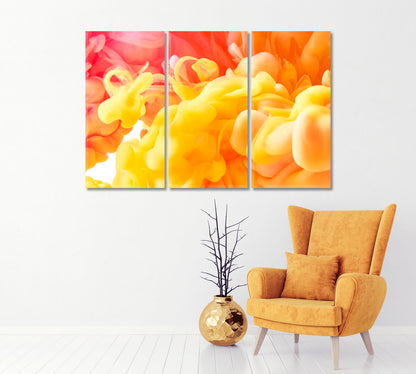 Bright Yellow and Orange Ink Drops in Water Canvas Print-Canvas Print-CetArt-1 Panel-24x16 inches-CetArt