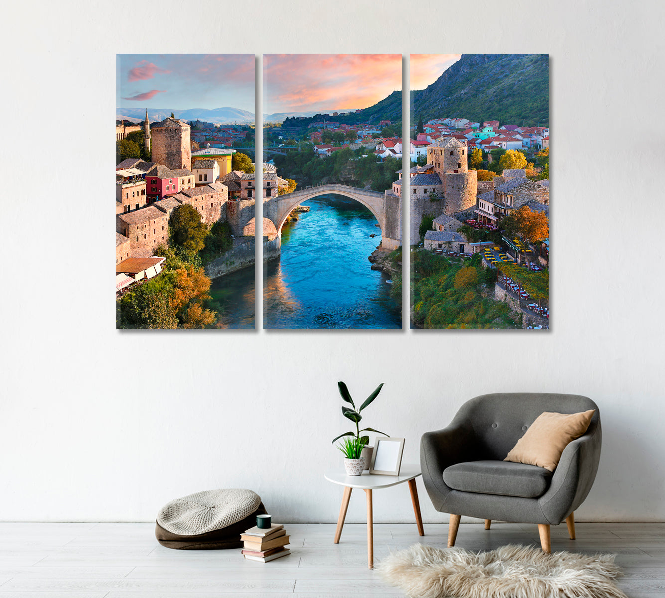 Old Bridge in Mostar Bosnia and Herzegovina Canvas Print-Canvas Print-CetArt-1 Panel-24x16 inches-CetArt