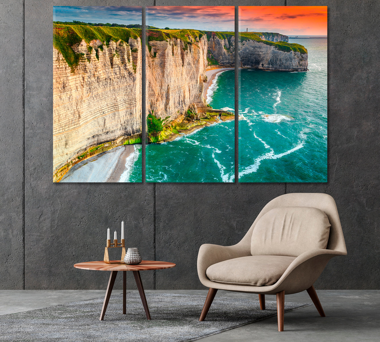 Rocky Coastline near Etretat France Canvas Print-Canvas Print-CetArt-1 Panel-24x16 inches-CetArt