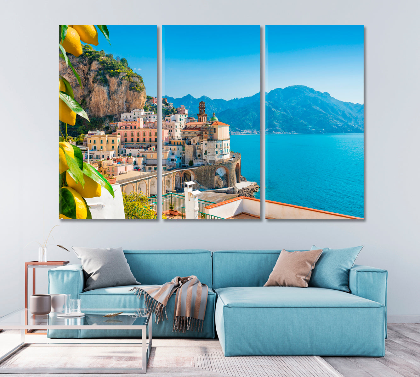 Charming Little Town of Atrani on the Amalfi Coast Italy Canvas Print-Canvas Print-CetArt-1 Panel-24x16 inches-CetArt