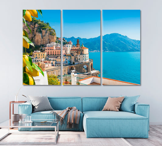 Charming Little Town of Atrani on the Amalfi Coast Italy Canvas Print-Canvas Print-CetArt-1 Panel-24x16 inches-CetArt