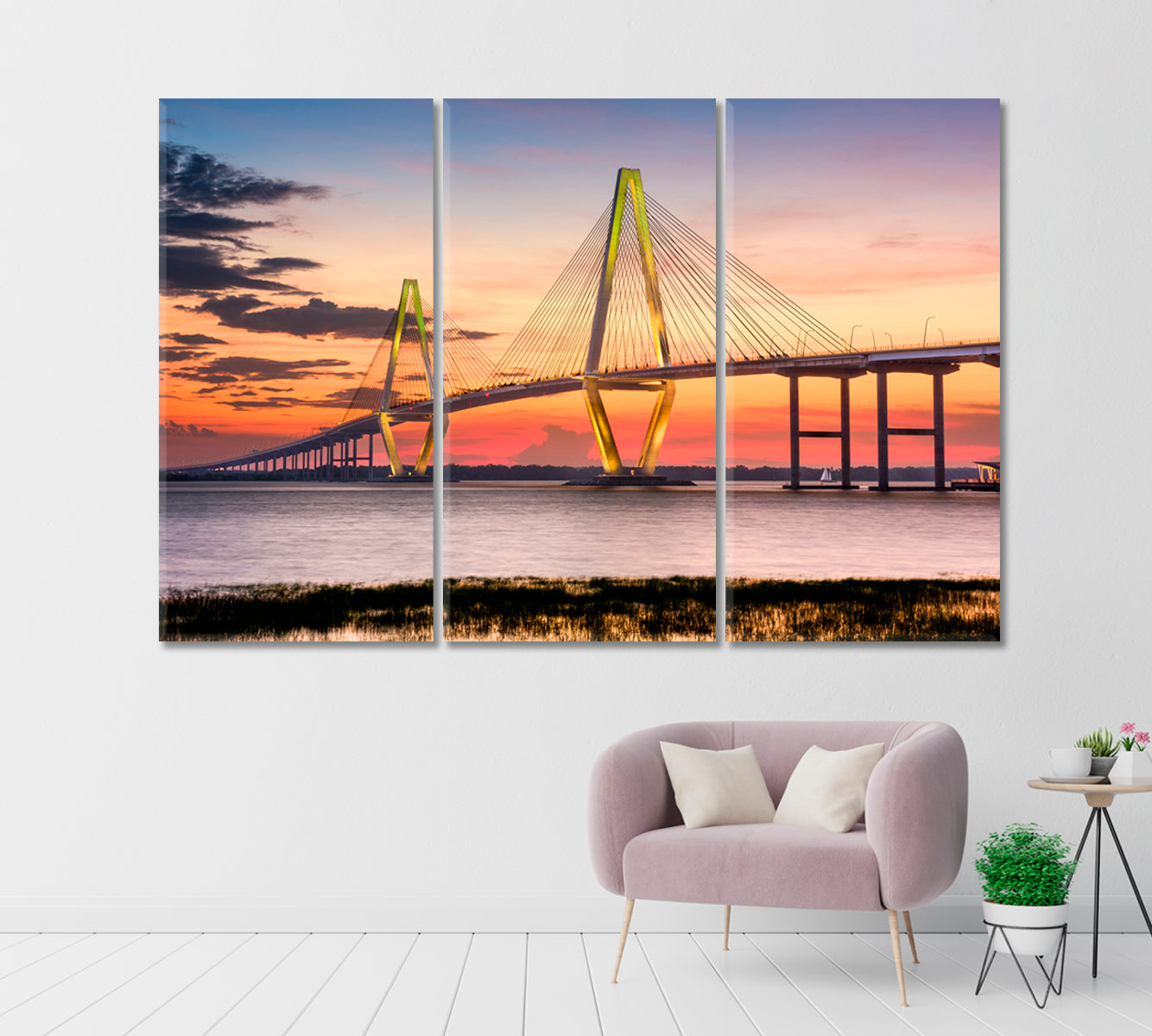 Arthur Ravenel Bridge Charleston USA Canvas Print-Canvas Print-CetArt-1 Panel-24x16 inches-CetArt